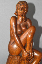 NUDE LADY HAND CARVED OAK