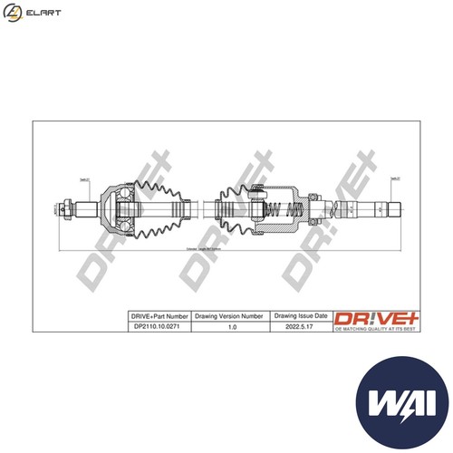 Drive shaft dp2110 0271 - shaft, dp2110.10.0271