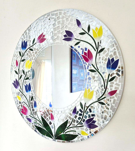 Round floral mosaic - , wall