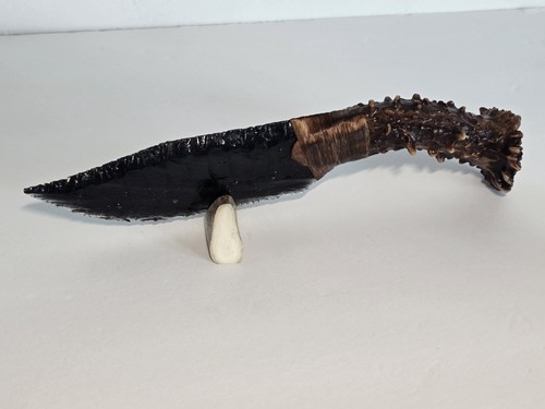 Black obsidian bowie knife - black,