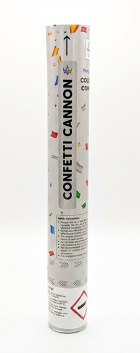 Colourful confetti cannon 30cm - colourful,