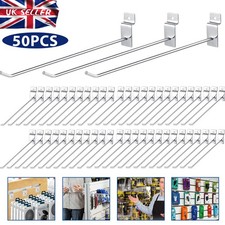 50pcs SLATWALL HOOKS ACCESSORY SINGLE PRONG SHOP RETAIL DISPLAY HANGER 20cm