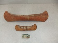 Pair Whetung Ojibwa Handmade Wood Canoe Canoes Decor Canada Canadian
