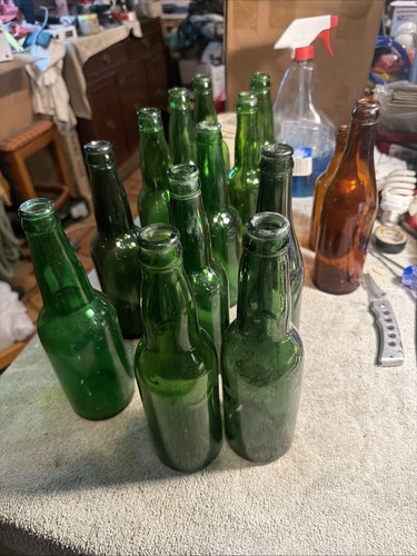 Vintage heavy glass bottles - vintage,