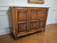 An Antique Solid Oak French Sideboard Cabinet ~Delivery Available~