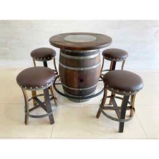 Wine Barrel Bistro Bar Set (Pub Stool -Whiskey Barrel Bar -Wine Barrel Bar)