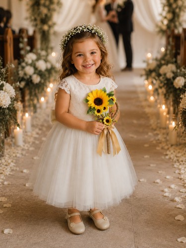Sunflower flower girl - flower, wand