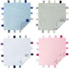 Bubble Taggie Baby Comforter Boys Girls Security Blanket Tags Blankie