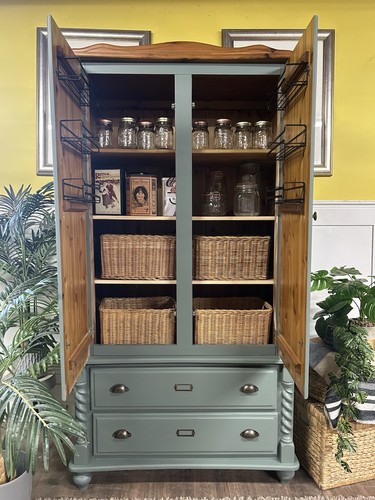 Antique pine country larder - country,