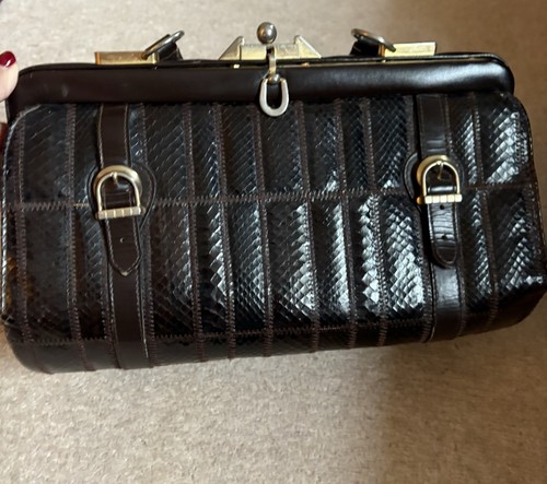 Vintage leather gladstone bag - leather,