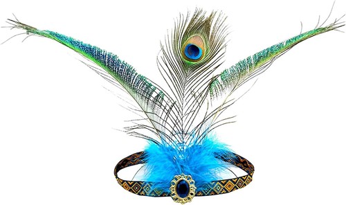 Indian feather headband blue - headband,