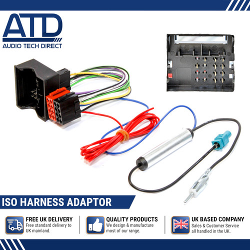 Iso adaptor harness for - iso, vw