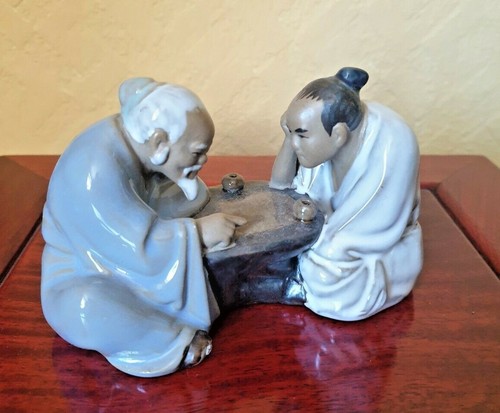 Shiwan pottery playing chess - pottery,