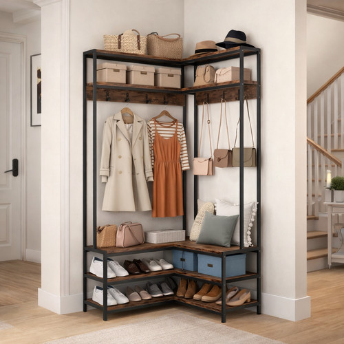Corner hall tree shaped - corner,