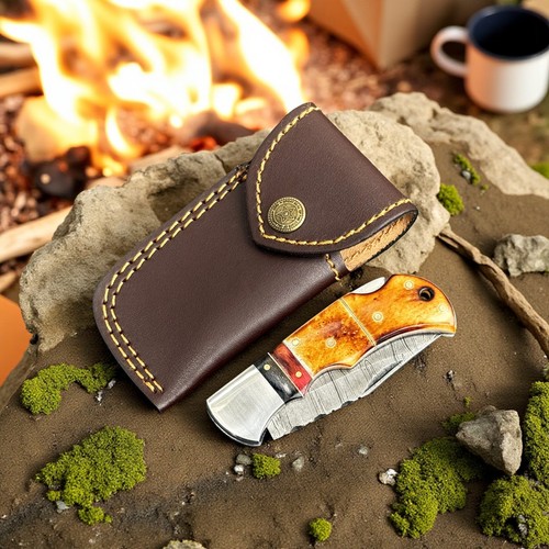 Personalized damascus pocket - personalized,