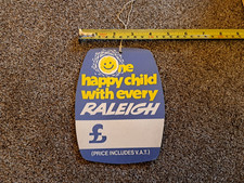 GENUINE ORIGINAL 70'S DEALER SUPPLIED RALEIGH PRICE TAG LABEL CHOPPER ETC