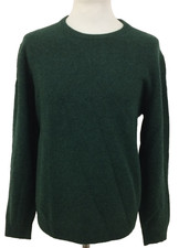 Hackett Men's Jumper Size XL Forest Night Green Pure Lambswool Crew Mid New F1