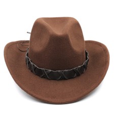 Western Cowgirl Hat Cowboy Hat with Leather Strap Halloween Costume Accessory