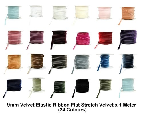 9mm velvet elastic ribbon - velvet,