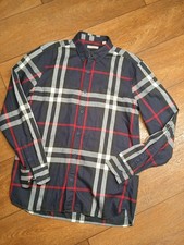 Men's Burberry Brit Nova Check Designer Long Sleeve Shirt Medium