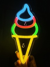 Ice Cream Cone Neon Wall Sign