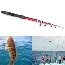 Portable Fishing Pole Tackle Carbon Fiber Spinning Lure Rod 2.4 M OE