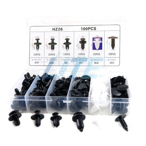 100 clips car body plastic - clips,