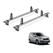 Peugeot Partner Roof Rack for 2008-2018 2x Roof Bars & Loadstops Van Guard Trade
