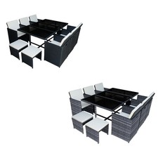 10 Seater Rattan Cube Garden