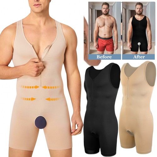 Men shapewear bodysuit top - men's,
