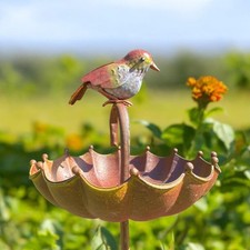 Bird Garden Feeder Birdbath Unique & Decorative Metal Bird Home Outdoor Gift