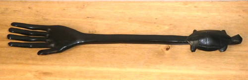 Hand carved black wooden back - carved,