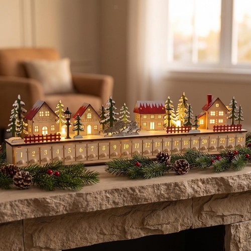 Wooden christmas village - christmas,