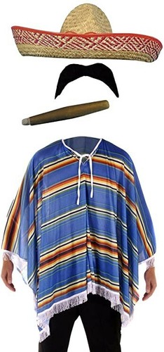 Mexican poncho bandit costume - poncho,