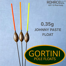 3 no. Handmade GORTINI 0.35g Johnny Paste pole fishing float hand made
