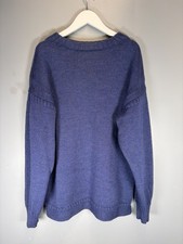 Guernsey Woollens Traditional Jumper Blue 42-44 Chest 100% Pure Wool Fishermans