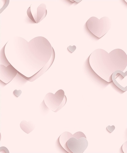 Muriva glitter hearts pink - glitter,