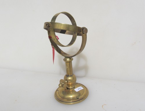 Antique brass gimbal lamp - brass,