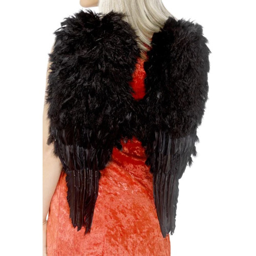 Black dark angel wings - black,
