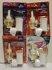 glade plug in unit + refills  zen-apple-merry berries-pumkin- 4 plugs  4 refills