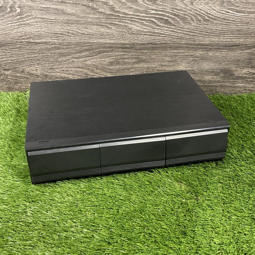 Black wooden media storage box - media,
