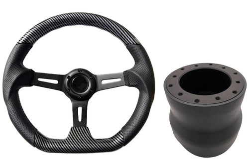 Carbon fibre black dished - carbon,