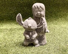 Concrete Lilo & Stitch Garden Ornament Lawn Sculpture Garden Frost Protected