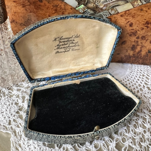 Vintage blue faux leather - faux,