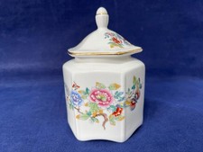 AYNSLEY BUTTERFLIES LIDDED HEXAGONAL POT EXCELLENT