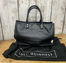 Lulu Guinness Black & Cream Leather Bag With Dust Bag