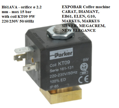 Expobar way solenoid - expobar,2-way, valve