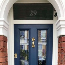 Etched Glass style House Door Number Sticker for Window Fanlight Decal (02)