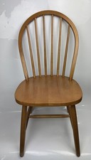 IKEA Oak Coloured Wooden Round Spindle Back Kitchen Dining Chair .