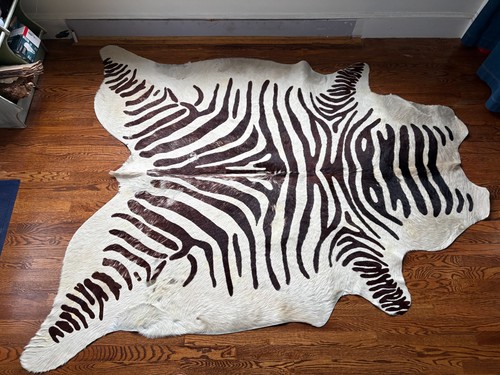 Vintage zebra rug brown - zebra, (brown